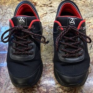 Zeba Black & Red Men's Step In Sneakers in Excellent Condition; Barely Worn